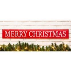 6.34 In. H Enameled Metal MERRY CHRISTMAS Wall Sign -Northlight Shop glitzhome christmas wall decorations 1115202997 31 1000
