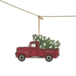 5.9 Ft. L Metal Red Truck Garland -Northlight Shop glitzhome christmas wall decorations 1117203400 fa 1000