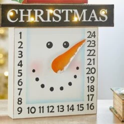 15 In. H Wooden Christmas Snowman Countdown -Northlight Shop glitzhome christmas wall decorations 2005300002 4f 1000