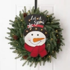 19 In. H Lighted 3D Wooden Metal Snowman Wall Decor 11 19 In. H Lighted 3D Wooden Metal Snowman Wall Decor -Northlight Shop glitzhome christmas wall decorations 2010000028 44 1000