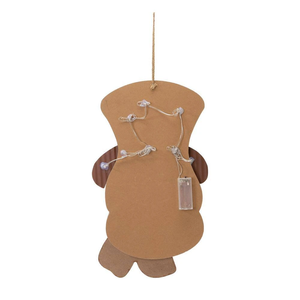 19 In. H Lighted 3D Wooden Metal Snowman Wall Decor 4 19 In. H Lighted 3D Wooden Metal Snowman Wall Decor - Image 4