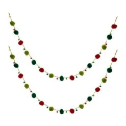 96 In. H Multi-Color Pompom Garland (2-Pack)
