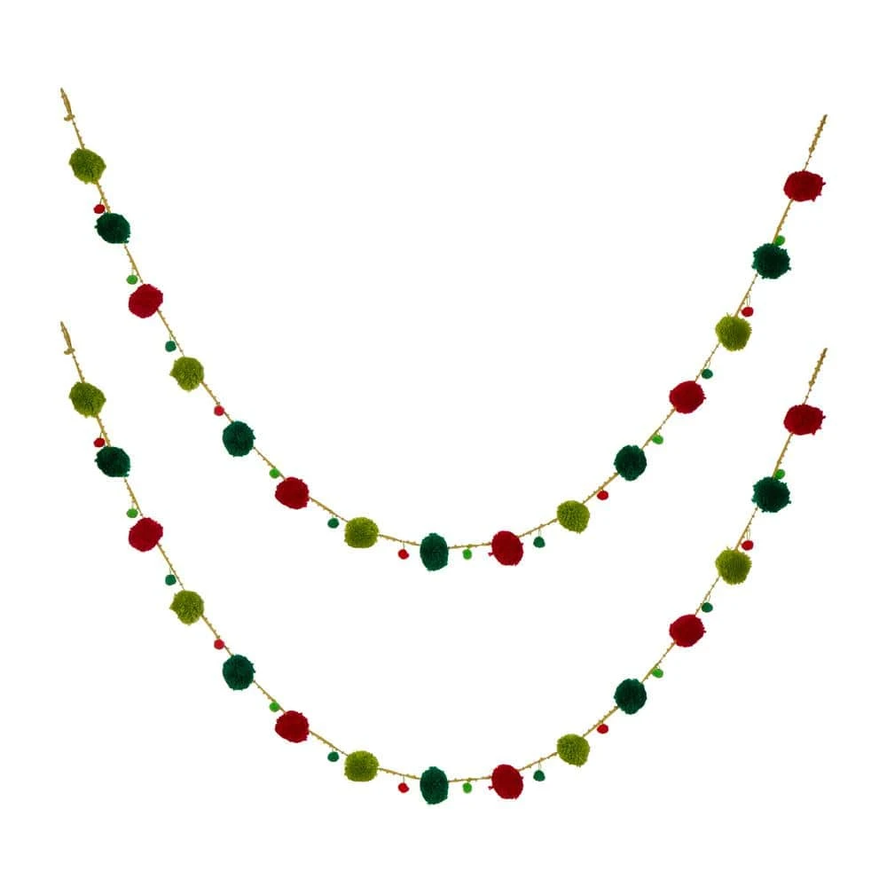96 In. H Multi-Color Pompom Garland (2-Pack) 1 96 In. H Multi-Color Pompom Garland (2-Pack)
