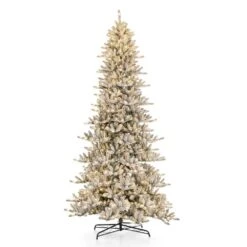 11 Ft. Pre-Lit Flocked Slim Fir Artificial Christmas Tree With 950 Warm White Lights
