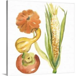 24 In. X 24 In. Harvest Medley V By Chariklia Zarris Canvas Wall Art
