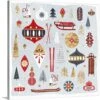 16 In. X 16 In. Christmas Chalet IV By Victoria Borges Canvas Wall Art