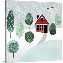 24 In. X 24 In. Christmastown II By Grace Popp Canvas Wall Art