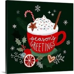 16 In. X 16 In. Christmas Comforts I By Victoria Borges Canvas Wall Art