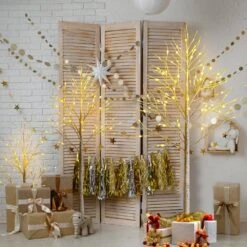5 Ft. Pre-Lit White Birch Tree Artificial Christmas Tree Twig Birch Tree Christmas Decor 13 5 Ft. Pre-Lit White Birch Tree Artificial Christmas Tree Twig Birch Tree Christmas Decor -Northlight Shop gymax pre lit christmas trees gym08614 1f 1000