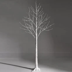 5 Ft. Pre-Lit White Birch Tree Artificial Christmas Tree Twig Birch Tree Christmas Decor