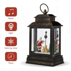 HOMCOM 10 .5 In. Snow Globe Lantern -Northlight Shop homcom christmas wall decorations 830 269v01 44 1000