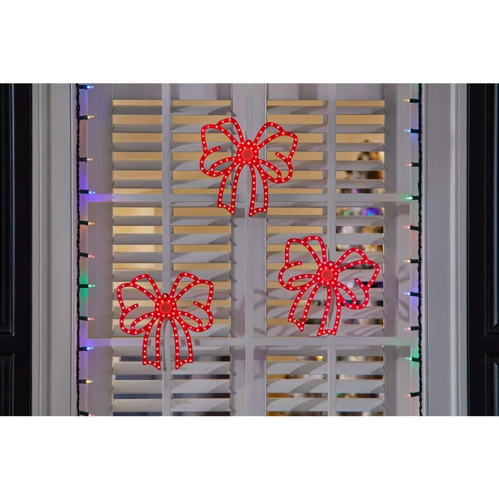 Home Accents Holiday 10 In. Twinkling LED Bows (3-Pack) Y1 3 Home Accents Holiday 10 In. Twinkling LED Bows (3-Pack) Y1 - Image 3