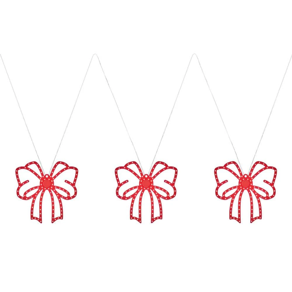 Home Accents Holiday 10 In. Twinkling LED Bows (3-Pack) Y1 1 Home Accents Holiday 10 In. Twinkling LED Bows (3-Pack) Y1