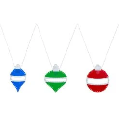 Home Accents Holiday 10 In. 242 Count Christmas Hi-Vibrant Red, Green And Blue With White Color LED Ornament (3-Pack)