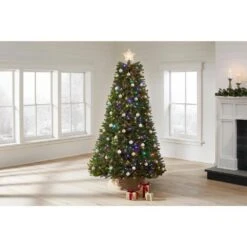 Home Accents Holiday 7.5 Ft Dunhill Fir LED Pre-Lit Artificial Christmas Tree With 750 Color Changing Lights With 9 Functions -Northlight Shop home accents holiday pre lit christmas trees duh3 300d 75 40 1000