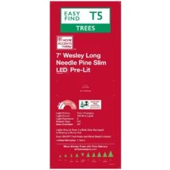 Home Accents Holiday 7 Ft Wesley Long Needle Pine Slim LED Pre-Lit Artificial Christmas Tree With 350 Color Changing Lights -Northlight Shop home accents holiday pre lit christmas trees tg70m3bbkd00 31 1000