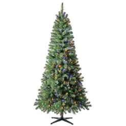 Home Accents Holiday 7 Ft Wesley Long Needle Pine Slim LED Pre-Lit Artificial Christmas Tree With 350 Color Changing Lights
