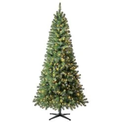 Home Accents Holiday 7 Ft Wesley Long Needle Pine Slim LED Pre-Lit Artificial Christmas Tree With 350 Color Changing Lights -Northlight Shop home accents holiday pre lit christmas trees tg70m3bbkd00 66 1000