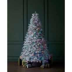 9 Ft. Breckenridge Twinkling Adaptive Lighting Downswept Fraser Fir Flocked LED Pre-Lit Christmas Tree T31 -Northlight Shop home decorators collection pre lit christmas trees 25hd77010 1d 1000