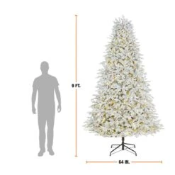 9 Ft. Breckenridge Twinkling Adaptive Lighting Downswept Fraser Fir Flocked LED Pre-Lit Christmas Tree T31 -Northlight Shop home decorators collection pre lit christmas trees 25hd77010 40 1000