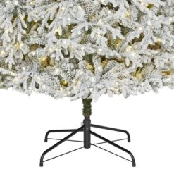9 Ft. Breckenridge Twinkling Adaptive Lighting Downswept Fraser Fir Flocked LED Pre-Lit Christmas Tree T31 -Northlight Shop home decorators collection pre lit christmas trees 25hd77010 4f 1000