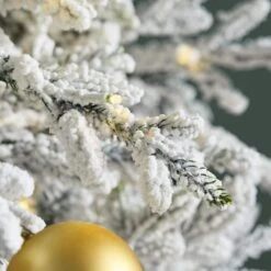 9 Ft. Breckenridge Twinkling Adaptive Lighting Downswept Fraser Fir Flocked LED Pre-Lit Christmas Tree T31 -Northlight Shop home decorators collection pre lit christmas trees 25hd77010 77 1000