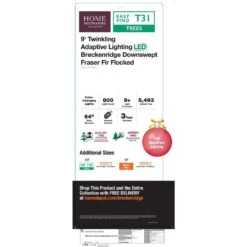9 Ft. Breckenridge Twinkling Adaptive Lighting Downswept Fraser Fir Flocked LED Pre-Lit Christmas Tree T31 -Northlight Shop home decorators collection pre lit christmas trees 25hd77010 fa 1000