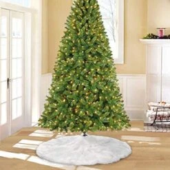 4 Ft. L White Faux Fur Christmas Tree Skirt -Northlight Shop joyfy christmas tree skirts 10632 1f 1000