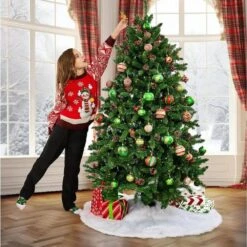 4 Ft. L White Faux Fur Christmas Tree Skirt -Northlight Shop joyfy christmas tree skirts 10632 31 1000