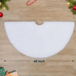 4 Ft. L White Faux Fur Christmas Tree Skirt -Northlight Shop joyfy christmas tree skirts 10632 66 1000
