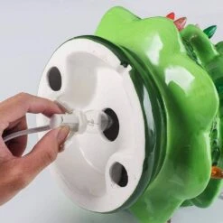 9.7 In. Tall GreenandWhite Ceramic Pre-Lit Tabletop Christmas Tree -Northlight Shop joyin christmas tabletop trees 30021 1f 1000