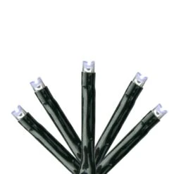 223-Light LED Cool White 8-Function Twinkle 1-2 Glow Lights With 17 Ft. Green Wire