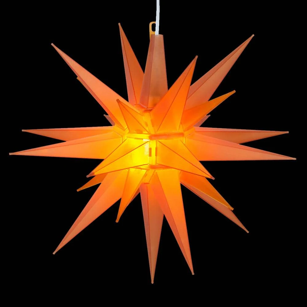 14 In. Illuminated LED Amber Holiday Moravian Star 1 14 In. Illuminated LED Amber Holiday Moravian Star