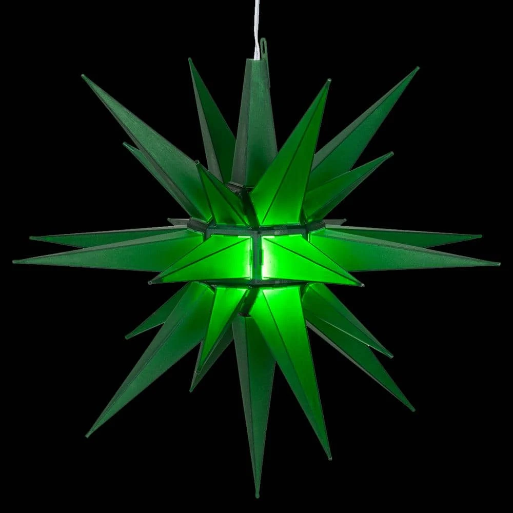 14 In. Illuminated LED Green Holiday Moravian Star 1 14 In. Illuminated LED Green Holiday Moravian Star
