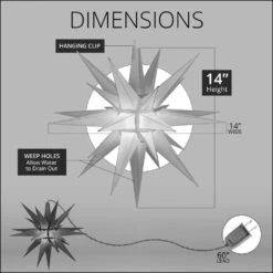 14 In. Illuminated LED Blue Holiday Moravian Star -Northlight Shop kringle traditions christmas novelty lights 72725 1f 1000