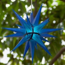 14 In. Illuminated LED Blue Holiday Moravian Star -Northlight Shop kringle traditions christmas novelty lights 72725 c3 1000