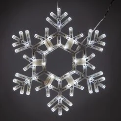 20 In. 70-Light LED Cool White Folding Snowflake Decoration