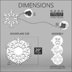 20 In. 70-Light LED Warm White Folding Snowflake Decoration -Northlight Shop kringle traditions christmas novelty lights 79761 4f 1000