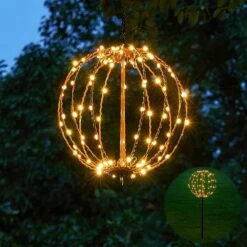 10IN 48LED Light Ball Pathway Lights Brown Sphere Light Fold Flat Metal Frame Indoor Outdoor Waterpro 9 10IN 48LED Light Ball Pathway Lights Brown Sphere Light Fold Flat Metal Frame Indoor Outdoor Waterpro -Northlight Shop lightshare christmas novelty lights tjq25b ww 1f 1000