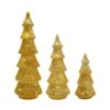 13 In. Battery Operated Gold Trees-Set Of 3