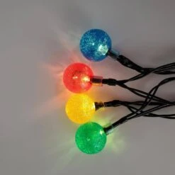 Solar Powered Crystal Ball String Lights - Multicolor -Northlight Shop lumabase christmas novelty lights 37101 4f 1000