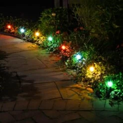 2.5 In. Round Solar Pathway Color Changing String Lights (8-Light) -Northlight Shop lumabase christmas novelty lights 61901 c3 1000