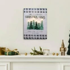 16 In. Battery Operated Lighted Wall Art With Remote Control - Holiday Tree Farm -Northlight Shop lumabase christmas wall decorations 19801 4f 1000