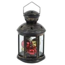 10-Light Red, Green And Blue Round LED Lantern With String Light