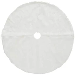 52 " General Store Collection White Faux Fur Christmas Tree Skirt