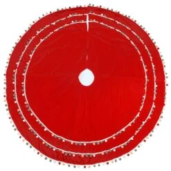 48 " General Store Collection Red Velvet Christmas Tree Skirt