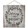 13 In. MERRY And BRIGHT Wall Sign