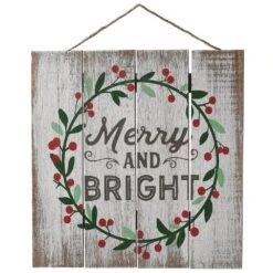 13 In. MERRY And BRIGHT Wall Sign