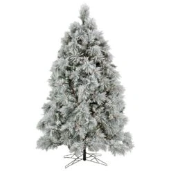 7.5 Ft. HGTV Home Collection Pre-Lit Flocked Bavarian Pine Artificial Christmas Tree