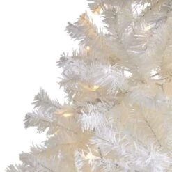 7 Ft. Pre-Lit White Artificial Christmas Tree With 350 Clear LED Lights 9 7 Ft. Pre-Lit White Artificial Christmas Tree With 350 Clear LED Lights -Northlight Shop nearly natural pre lit christmas trees t1728 4f 1000